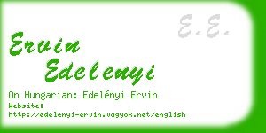 ervin edelenyi business card